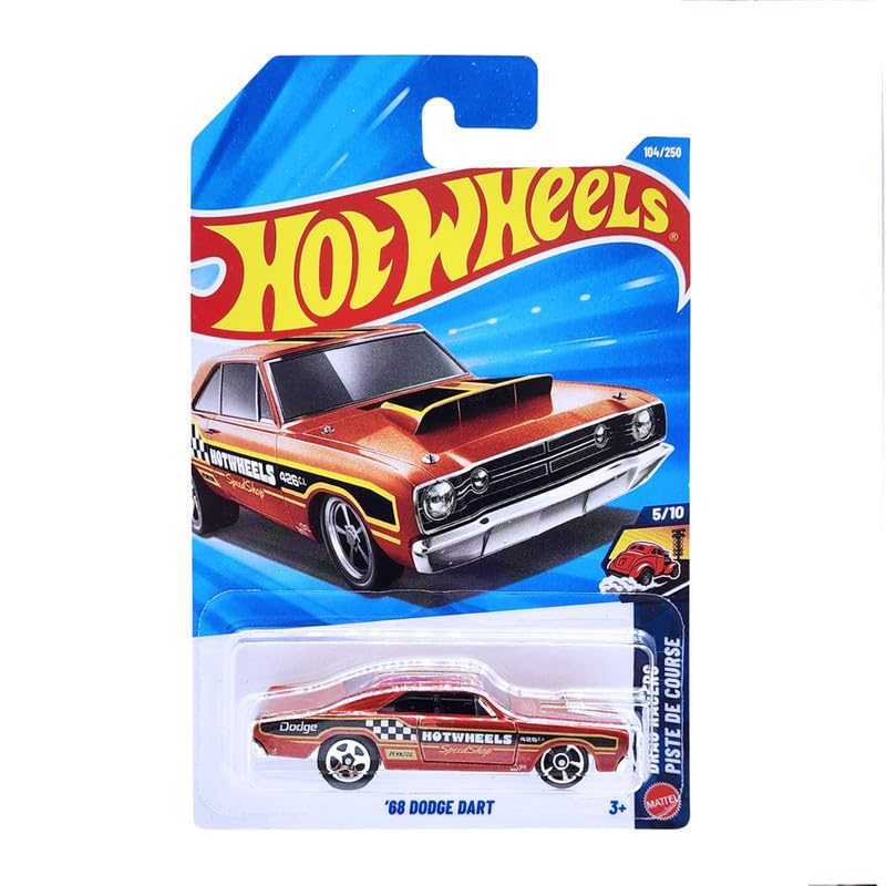 Hot Wheels 68 Dodge Dart Drag Racers Ages 3 and Up 104/250 (Orange